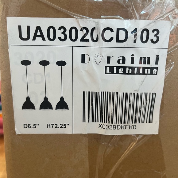 Haolike 3 Pack Single  Mini Metal Drum Pendant Light by Doraimi Lighting - Picture 8 of 9